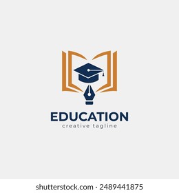 Education logo, College, academy, online, pen, team, university, school icon logo template 