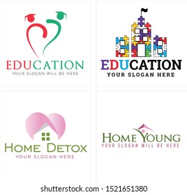 Education logo colorful vector suitable for kids school private teacher kindergarten playground clinic
