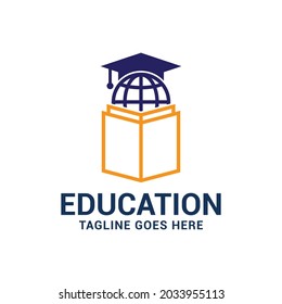 Education logo con vector template.