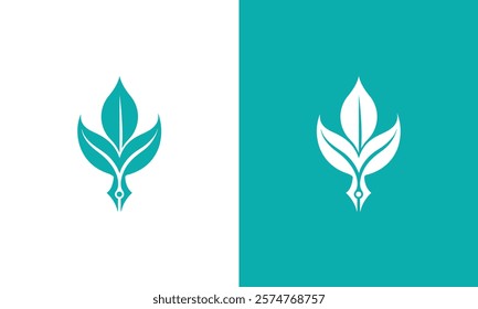 Education logo concept with book or pen symbols with the add of nature leaf 