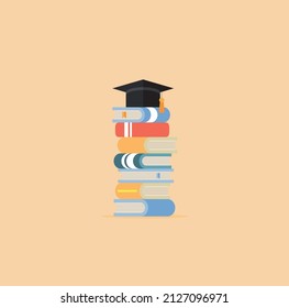 Education logo concept with graduation cap. 