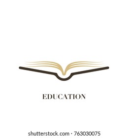 Education logo concept with simple book icon, vector illustration template