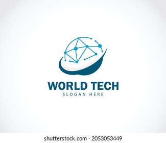 Education logo creative technology success world globe design template