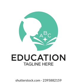 Education logo desgn simple concept Premium Vector