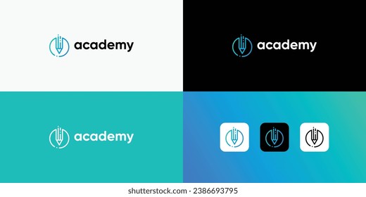 education logo design. academy logo vector modern