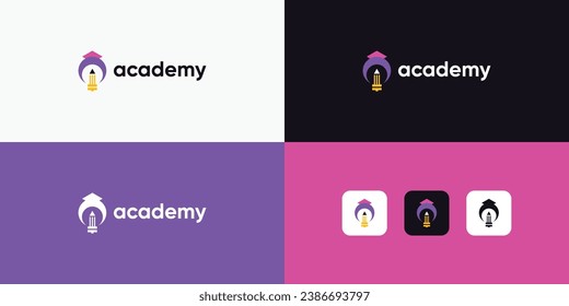 education logo design. academy logo vector modern