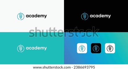 education logo design. academy logo vector modern