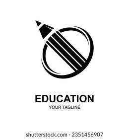 Education logo design with bachelor cap and book concept with creative idea