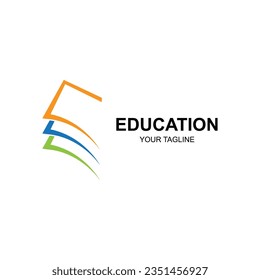 Education logo design with bachelor cap and book concept with creative idea