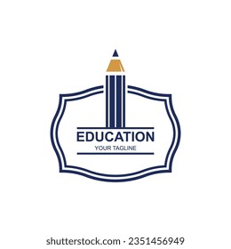 Diseño del logo educativo con tapón de soltero y concepto de libro con idea creativa