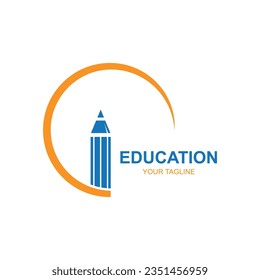 Diseño del logo educativo con tapón de soltero y concepto de libro con idea creativa