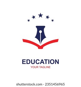 Bildungs-Logo-Design mit Bachelor-Kappe und Buchkonzept mit kreativer Idee