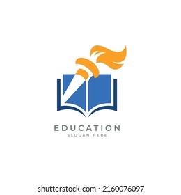 education logo design, book logo, learning logo design template