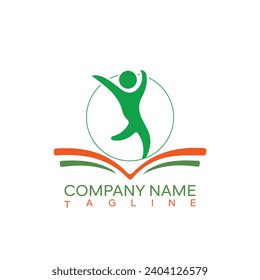 education logo design, book logo, learning logo design template