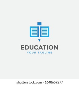 education logo design for college, university, school, and acedemic.book and pen symbol