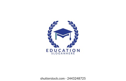 Education logo design, flat logo design template.