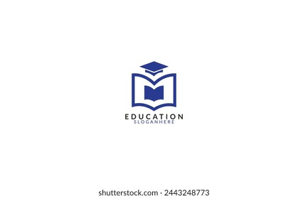 Education logo design, flat logo design template.