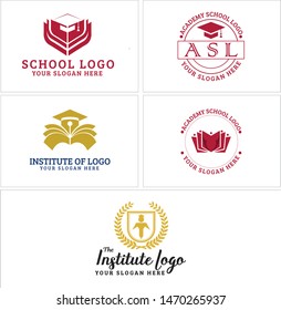 Education Logo Design Graduation Cap Book Stock Vector (Royalty Free ...