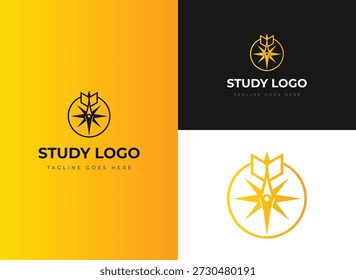 Education Logo Design. Graduation Cap Symbol for School, Academy and Online Learning Platforms, Flat Minimal Vector Logo Template, Vector Illustration