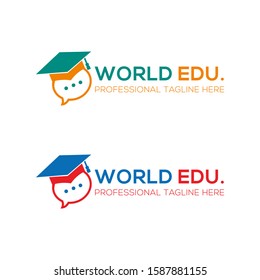 education logo design, education icon design, message education