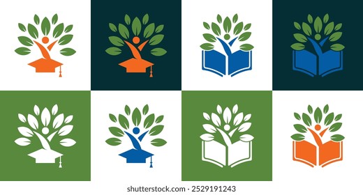 Vetor de ilustração de design de logotipo educacional
