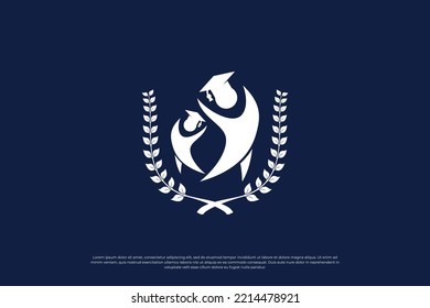 Education logo design inspiration. School graduation vector logo.