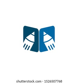 Education logo design inspiration with using icon of pen, book, people and hat