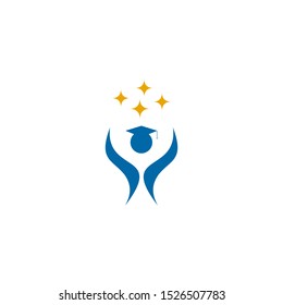 Education logo design inspiration with using icon of pen, book, people and hat