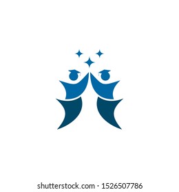 Education logo design inspiration with using icon of pen, book, people and hat