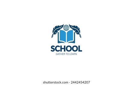 Diseño de logotipo de la educación inspiración con el uso del libro