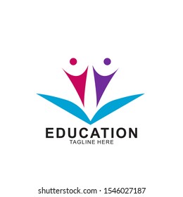Education logo design with modern concept. Icon education vector illustration.