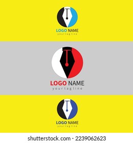 education logo design. logo design. pen logo design