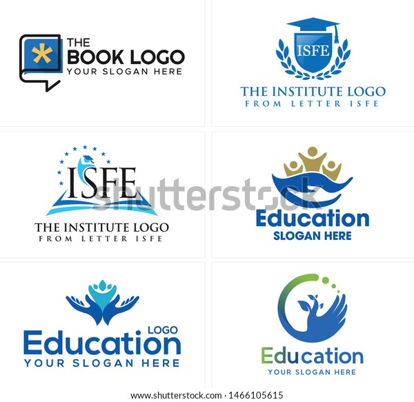 Education Logo Design People Hand Book Stock Vector Royalty Free