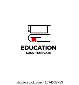 education logo design template. book and toga hat icon logo. vector eps 10