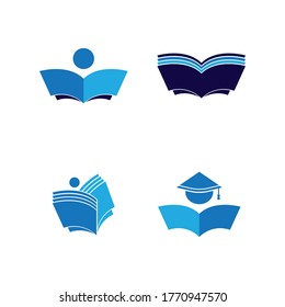Education logo design template , education book logo vector illustration
