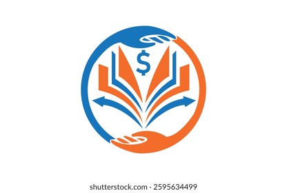 Education logo design template Creative credit repair logo with money book symbol vector