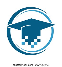 Concepto de diseño de logotipos de educación digital 