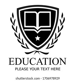 Education logo design template illustration. There are Book, shield and star. This is logo good for education