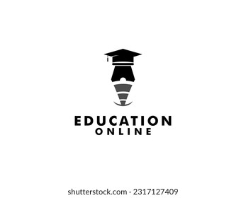 Education logo design template, suitable for academy, School, Graduation, Learning, Writer and other