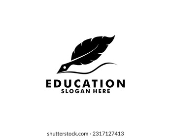 Education logo design template, suitable for academy, School, Graduation, Learning, Writer and other