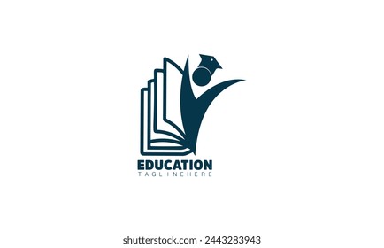 Education logo design template, suitable for academy, School, Graduation