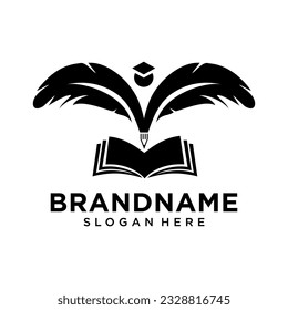 Education logo design templates, education logo simple black and white