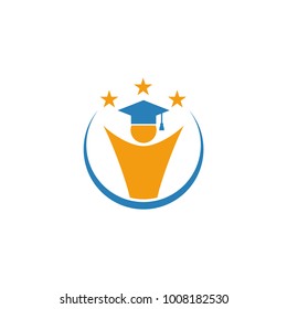 Education Logo Design Vector with Abstract People