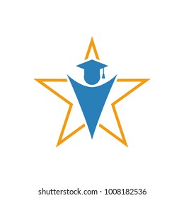 Education Logo Design Vector with Abstract People