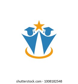Education Logo Design Vector with Abstract People