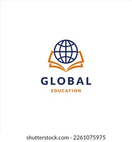 education logo design. Vector illustration book, globe, modern logo design vector icon template