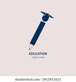 Vector de diseño de logotipo educativo con etiqueta