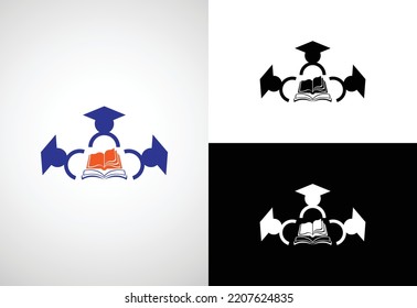 Education logo design vector template, Education and graduation logo vector illustration 
