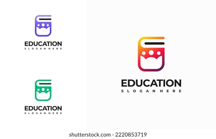 Education logo designs concept vector, People and Book logo symbol icon template