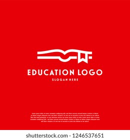 Education logo designs vector, Simple Book logo template, Logo symbol icon